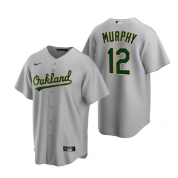 Men's Oakland Athletics #12 Sean Murphy Grey Cool Base Stitched Jersey Men's Oakland Athletics #12 Sean Murphy Grey Cool Base Stitched Jersey