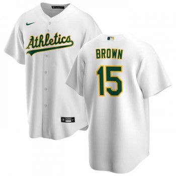 Men's Oakland Athletics #15 Seth Brown White Cool Base Stitched Jersey Men's Oakland Athletics #15 Seth Brown White Cool Base Stitched Jersey