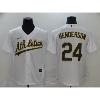 Men's Oakland Athletics #24 Rickey Henderson White Cool Base Stitched MLB Jersey Men's Oakland Athletics #24 Rickey Henderson White Cool Base Stitched MLB Jersey