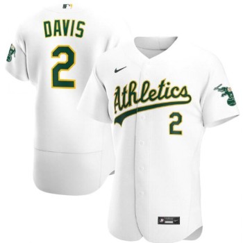 Men's Oakland Athletics #2 Khris Davis White Flex Base MLB Stitched Jersey Men's Oakland Athletics #2 Khris Davis White Flex Base MLB Stitched Jersey