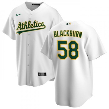 Men's Oakland Athletics #58 Paul Blackburn White Cool Base Stitched Jersey Men's Oakland Athletics #58 Paul Blackburn White Cool Base Stitched Jersey