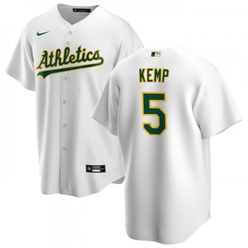 Men's Oakland Athletics #5 Tony Kemp White Cool Base Stitched Jersey Men's Oakland Athletics #5 Tony Kemp White Cool Base Stitched Jersey