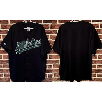 Men's Oakland Athletics Blank Black Stitched Baseball Jersey Men's Oakland Athletics Blank Black Stitched Baseball Jersey