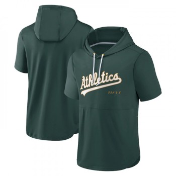 Men's Oakland Athletics Green Sideline Training Hooded Performance T-Shirt Men's Oakland Athletics Green Sideline Training Hooded Performance T-Shirt