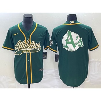 Men's Oakland Athletics Green Team Big Logo Cool Base Stitched Baseball Jersey 003 Men's Oakland Athletics Green Team Big Logo Cool Base Stitched Baseball Jersey 003