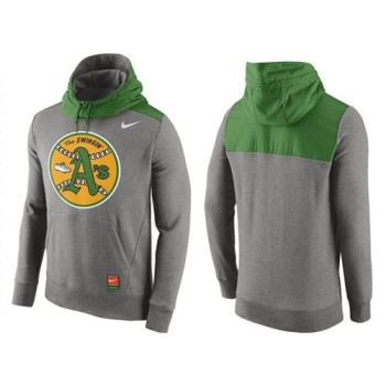 Men's Oakland Athletics Gray Cooperstown Collection Hybrid Pullover Hoodie Men's Oakland Athletics Gray Cooperstown Collection Hybrid Pullover Hoodie