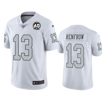 Men's Oakland Raiders #13 Hunter Renfrow White 100th Season with 60 Patch Color Rush Limited Stitched NFL Jersey Men's Oakland Raiders #13 Hunter Renfrow White 100th Season with 60 Patch Color Rush Limited Stitched NFL Jersey