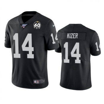 Men's Oakland Raiders #14 DeShone Kizer Black 100th Season with 60 Patch Vapor Limited Stitched NFL Jersey Men's Oakland Raiders #14 DeShone Kizer Black 100th Season with 60 Patch Vapor Limited Stitched NFL Jersey