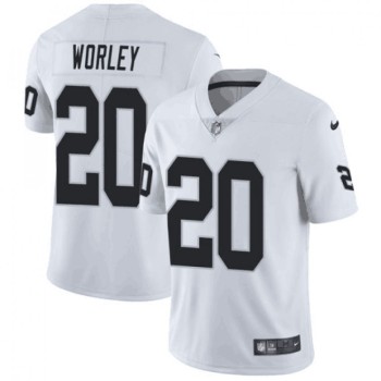 Men's Oakland Raiders #20 Daryl Worley White Vapor Untouchable Limited Stitched NFL Jersey Men's Oakland Raiders #20 Daryl Worley White Vapor Untouchable Limited Stitched NFL Jersey