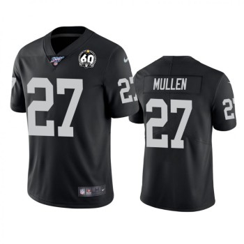 Men's Oakland Raiders #27 Trayvon Mullen Black 100th Season with 60 Patch Vapor Limited Stitched NFL Jersey Men's Oakland Raiders #27 Trayvon Mullen Black 100th Season with 60 Patch Vapor Limited Stitched NFL Jersey