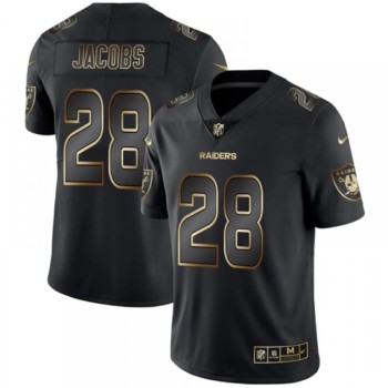 Men's Oakland Raiders #28 Josh Jacobs 2019 Black Gold Edition Stitched NFL Jersey Men's Oakland Raiders #28 Josh Jacobs 2019 Black Gold Edition Stitched NFL Jersey