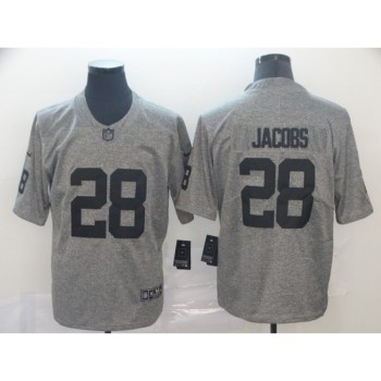 Men's Oakland Raiders #28 Josh Jacobs Grey Limited Stitched NFL Jersey Men's Oakland Raiders #28 Josh Jacobs Grey Limited Stitched NFL Jersey
