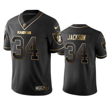 Men's Oakland Raiders #34 Bo Jackson Black 2019 Golden Edition Limited Stitched NFL Jersey Men's Oakland Raiders #34 Bo Jackson Black 2019 Golden Edition Limited Stitched NFL Jersey
