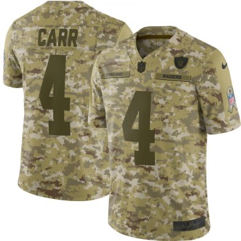 Men's Oakland Raiders #4 Derek Carr 2018 Camo Salute to Service Limited Stitched NFL Jersey Men's Oakland Raiders #4 Derek Carr 2018 Camo Salute to Service Limited Stitched NFL Jersey