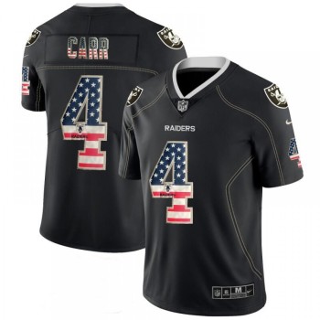 Men's Oakland Raiders #4 Derek Carr Black 2018 USA Flag Fashion Fashion Color Rush NFL Limited Jersey Men's Oakland Raiders #4 Derek Carr Black 2018 USA Flag Fashion Fashion Color Rush NFL Limited Jersey
