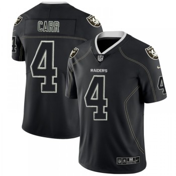 Men's Oakland Raiders #4 Derek Carr NFL 2018 Lights Out Black Color Rush Limited Jersey Men's Oakland Raiders #4 Derek Carr NFL 2018 Lights Out Black Color Rush Limited Jersey