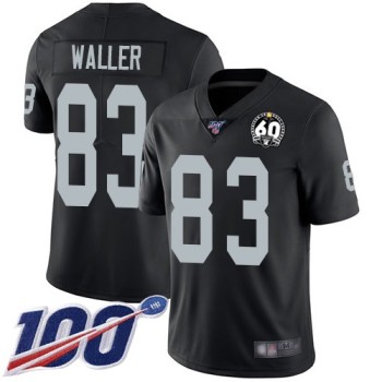 Men's Oakland Raiders #83 Darren Waller Black 100th Season with 60 Patch Vapor Limited Stitched NFL Jersey Men's Oakland Raiders #83 Darren Waller Black 100th Season with 60 Patch Vapor Limited Stitched NFL Jersey