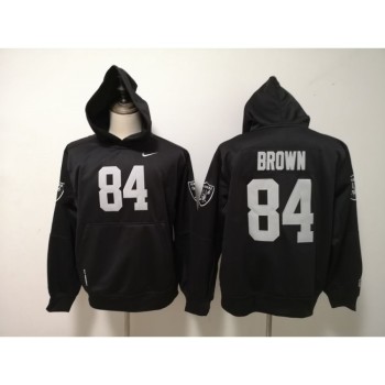 Men's Oakland Raiders #84 Antonio Brown Black Pullover Hoodie Men's Oakland Raiders #84 Antonio Brown Black Pullover Hoodie