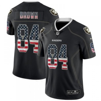 Men's Oakland Raiders #84 Antonio Brown Black USA Flag Fashion Color Rush Stitched NFL Jersey Men's Oakland Raiders #84 Antonio Brown Black USA Flag Fashion Color Rush Stitched NFL Jersey