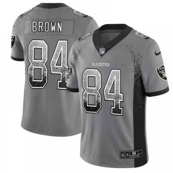 Men's Oakland Raiders #84 Antonio Brown Gray Drift Fashion Color Rush Limited Stitched NFL Jersey Men's Oakland Raiders #84 Antonio Brown Gray Drift Fashion Color Rush Limited Stitched NFL Jersey