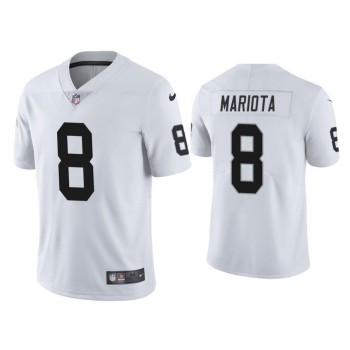 Men's Oakland Raiders #8 Marcus Mariota White Vapor Untouchable Limited Stitched Jersey Men's Oakland Raiders #8 Marcus Mariota White Vapor Untouchable Limited Stitched Jersey