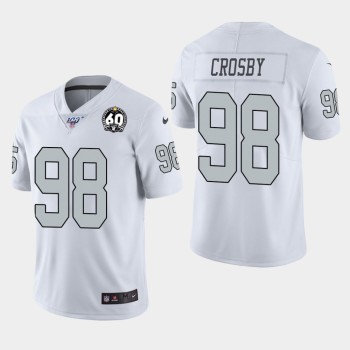 Men's Oakland Raiders #98 Maxx Crosby 2019 100th With 60 Patch Season Color Rush Stitched NFL Jersey Men's Oakland Raiders #98 Maxx Crosby 2019 100th With 60 Patch Season Color Rush Stitched NFL Jersey