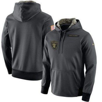 Men's Oakland Raiders Anthracite Salute to Service Player Performance Hoodie Men's Oakland Raiders Anthracite Salute to Service Player Performance Hoodie