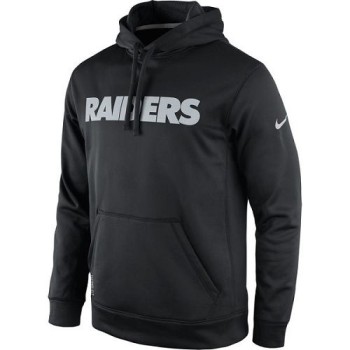 Men's Oakland Raiders Black KO Wordmark Performance Hoodie Men's Oakland Raiders Black KO Wordmark Performance Hoodie