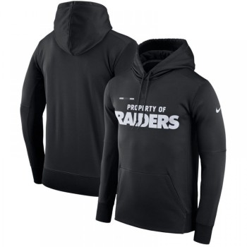 Men's Oakland Raiders Black Sideline Property Of Performance Pullover Hoodie Men's Oakland Raiders Black Sideline Property Of Performance Pullover Hoodie