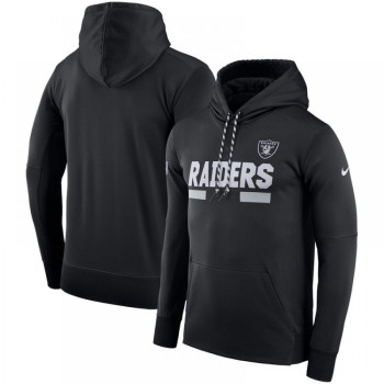 Men's Oakland Raiders Black Sideline Team Name Performance Pullover Hoodie Men's Oakland Raiders Black Sideline Team Name Performance Pullover Hoodie