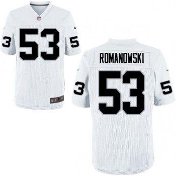 Men's Oakland Raiders Retired Player #53 Bill Romanowski White NFL Elite Jersey Men's Oakland Raiders Retired Player #53 Bill Romanowski White NFL Elite Jersey