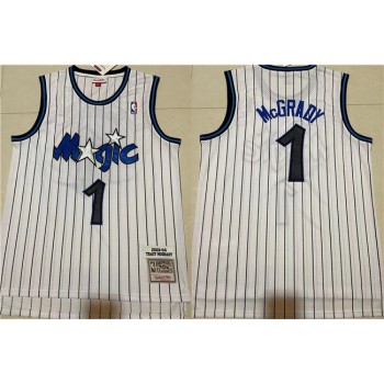 Men's Orlando Magic #1 Tracy McGrady White Stitched Jersey