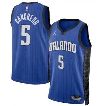Men's Orlando Magic #5 Paolo Banchero Blue Stitched Basketball Jersey