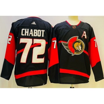 Men's Ottawa Senators #72 Thomas Chabot Black Stitched Jersey