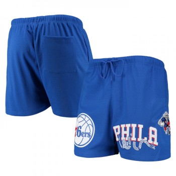 Men's Philadelphia 76ers Royal Chenille Shorts Men's Philadelphia 76ers Royal Chenille Shorts