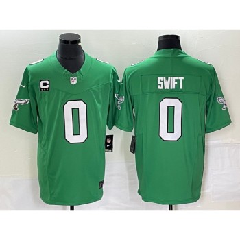 Men's Philadelphia Eagles #0 D'andre Swift Green 2023 F.U.S.E. With 3-star C Patch Vapor Untouchable Stitched Football Jersey Men's Philadelphia Eagles #0 D'andre Swift Green 2023 F.U.S.E. With 3-star C Patch Vapor Untouchable Stitched Football Jersey