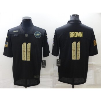 Men's Philadelphia Eagles #11 A. J. Brown Black Camo Salute To Service Limited Stitched Jersey Men's Philadelphia Eagles #11 A. J. Brown Black Camo Salute To Service Limited Stitched Jersey