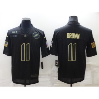 Men's Philadelphia Eagles #11 A. J. Brown Black Salute To Service Limited Stitched Jersey Men's Philadelphia Eagles #11 A. J. Brown Black Salute To Service Limited Stitched Jersey