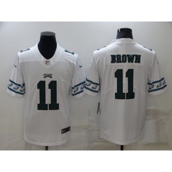 Men's Philadelphia Eagles #11 A. J. Brown White Team Logo Cool Edition Stitched Jersey Men's Philadelphia Eagles #11 A. J. Brown White Team Logo Cool Edition Stitched Jersey