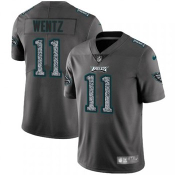 Men's Philadelphia Eagles #11 Carson Wentz 2019 Gray Fashion Static Limited Stitched NFL Jersey Men's Philadelphia Eagles #11 Carson Wentz 2019 Gray Fashion Static Limited Stitched NFL Jersey