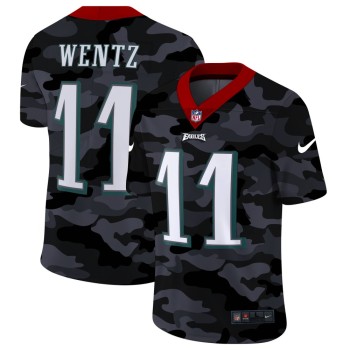 Men's Philadelphia Eagles #11 Carson Wentz 2020 Camo Limited Stitched Jersey Men's Philadelphia Eagles #11 Carson Wentz 2020 Camo Limited Stitched Jersey