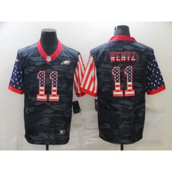 Men's Philadelphia Eagles #11 Carson Wentz 2020 Camo USA Flag Limited Stitched Jersey Men's Philadelphia Eagles #11 Carson Wentz 2020 Camo USA Flag Limited Stitched Jersey