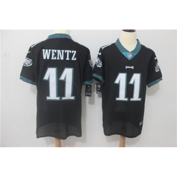 Men's Philadelphia Eagles #11 Carson Wentz Black Vapor Untouchable Elite Stitched NFL Jersey Men's Philadelphia Eagles #11 Carson Wentz Black Vapor Untouchable Elite Stitched NFL Jersey