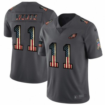 Men's Philadelphia Eagles #11 Carson Wentz Grey 2019 Salute To Service USA Flag Fashion Limited Stitched NFL Jersey Men's Philadelphia Eagles #11 Carson Wentz Grey 2019 Salute To Service USA Flag Fashion Limited Stitched NFL Jersey