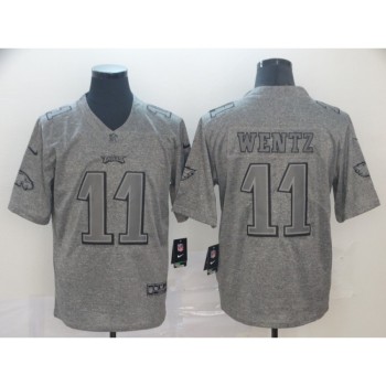 Men's Philadelphia Eagles #11 Carson Wentz Grey Stitched NFL Jersey Men's Philadelphia Eagles #11 Carson Wentz Grey Stitched NFL Jersey