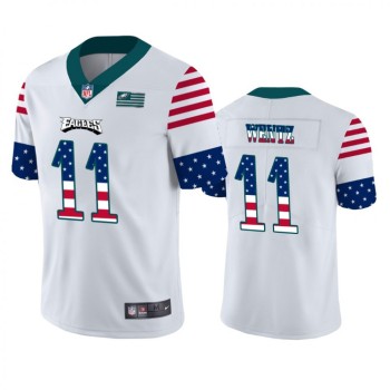 Men's Philadelphia Eagles #11 Carson Wentz White 2019 USA Flag Fashion Limited Stitched NFL Jersey Men's Philadelphia Eagles #11 Carson Wentz White 2019 USA Flag Fashion Limited Stitched NFL Jersey