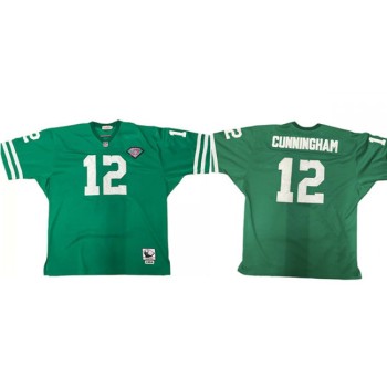 Men's Philadelphia Eagles #12 Randall Cunningham 1994 Green 75th Anniversary Stitched Jersey Men's Philadelphia Eagles #12 Randall Cunningham 1994 Green 75th Anniversary Stitched Jersey