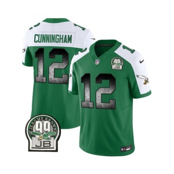 Men's Philadelphia Eagles #12 Randall Cunningham Green/White 2023 F.U.S.E. Throwback Vapor Untouchable Limited Stitched Football Jersey Men's Philadelphia Eagles #12 Randall Cunningham Green/White 2023 F.U.S.E. Throwback Vapor Untouchable Limited Stitched Football Jersey