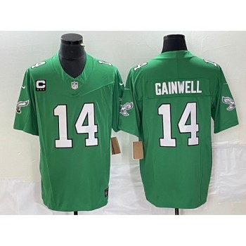 Men's Philadelphia Eagles #14 Kenneth Gainwell Green 2023 F.U.S.E. With 3-star C Patch Vapor Untouchable Stitched Football Jersey Men's Philadelphia Eagles #14 Kenneth Gainwell Green 2023 F.U.S.E. With 3-star C Patch Vapor Untouchable Stitched Football Jersey