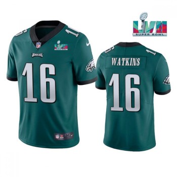 Men's Philadelphia Eagles #16 Quez Watkins Green Super Bowl LVII Vapor Untouchable Limited Stitched Jersey Men's Philadelphia Eagles #16 Quez Watkins Green Super Bowl LVII Vapor Untouchable Limited Stitched Jersey